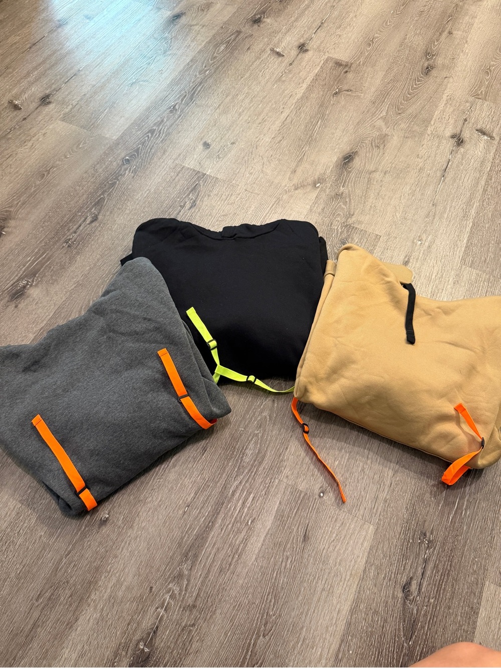 3 Pack men’s Hooded Sweatshirts - Black, Charcoal, Camel